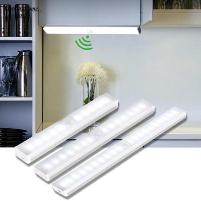 Under Cabinet Lamp Long Strip Night Lamp Magnetic PIR Motion Sensor Closet Light USB Rechargeable For Home Bedroom Stair Kitchen