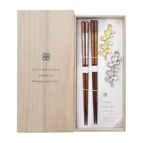 Kawaii Aluminum Plants Chopstick Rests Set Oregano Chopsticks: Made in Japan / Chopstick Rests: Made in India