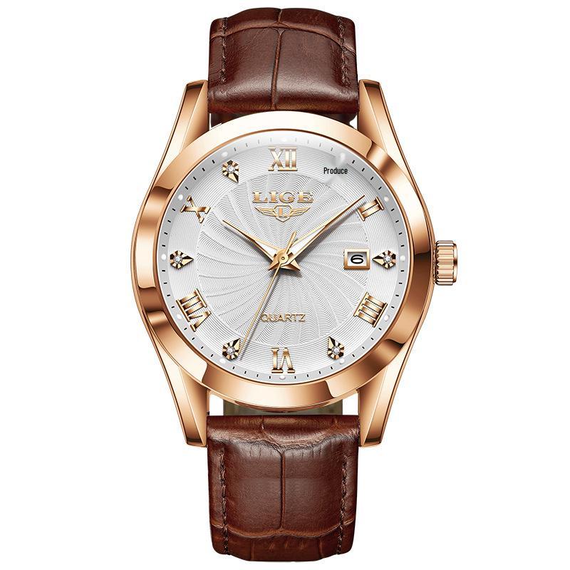 Men's Fashionable Waterproof Quartz Watch with Calendar & Luminous Features