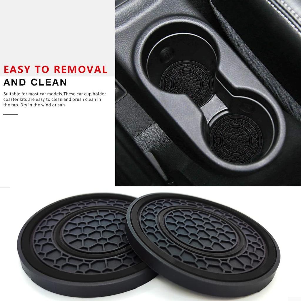 New 2-piece Anti Slip Mat, Car Coaster, Durable Car Cup Holder, Coaster, Universal, Dust-proof Protection for Car Interior