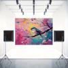 2D Blossom Branch Bird Backdrop, Artistic Spring Garden Photo Background