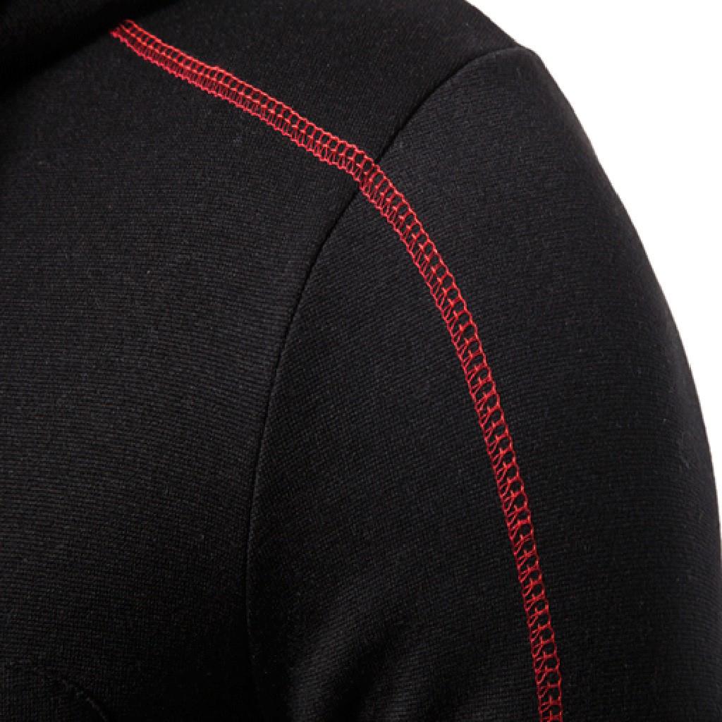 Men Autum Winter Long Sleeve Hooded Sweatshirt Zipper Outwear Tops Blouse