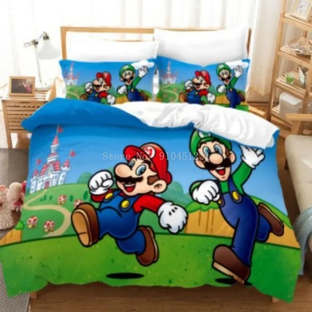 Super Mario Duvet Cover Set Comfortable and Warm Bedding Set for Decorating Your Bedroom and Enhancing Home Life for Teens Gifts