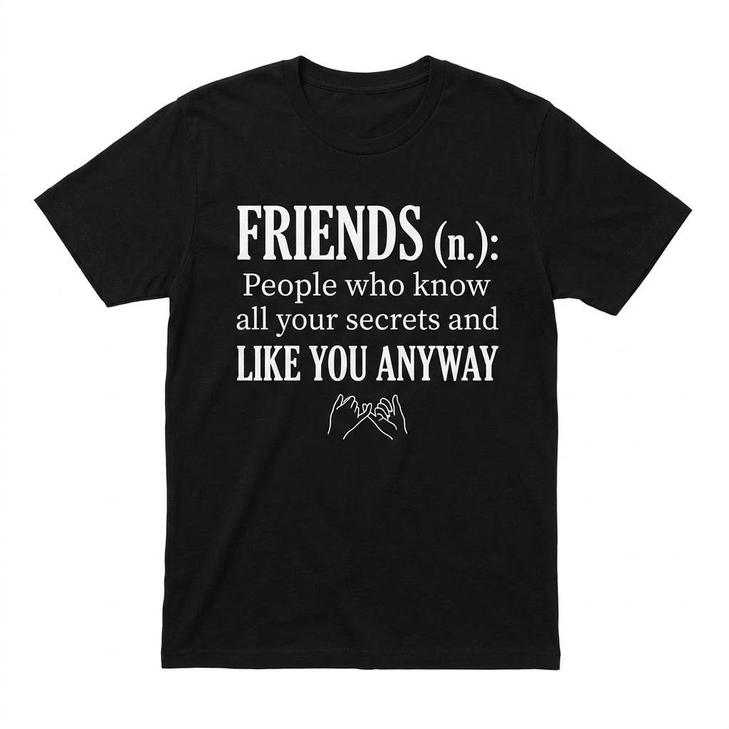 Friends Know Your Secrets Tee - Funny Best Friend Definition Shirt - Unisex Gift XXXL