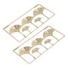 2Pcs Gold Metal Leaf Wall Decor 3D Modern Simple Clear Texture Metal Leaf Hanging Decoration with