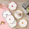 Zhishi European Cartoon Bone China Dessert & Snack Plates - 6 Piece Set, 6 Inch