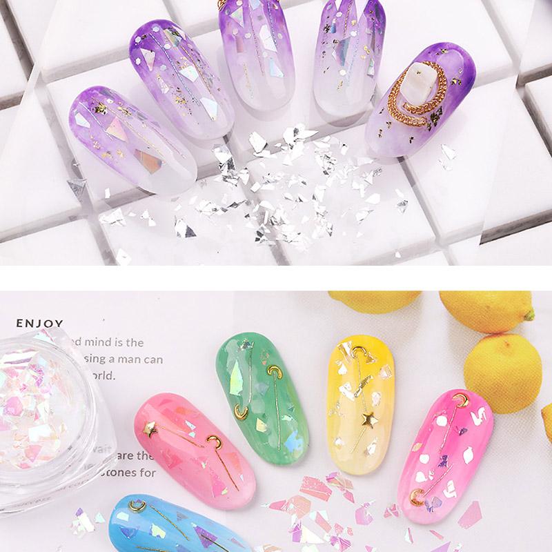 Cellophane Manicure Stickers Colored Cellophane Fragments Irregular Magic Color Aurora Paper Manicure Decoration