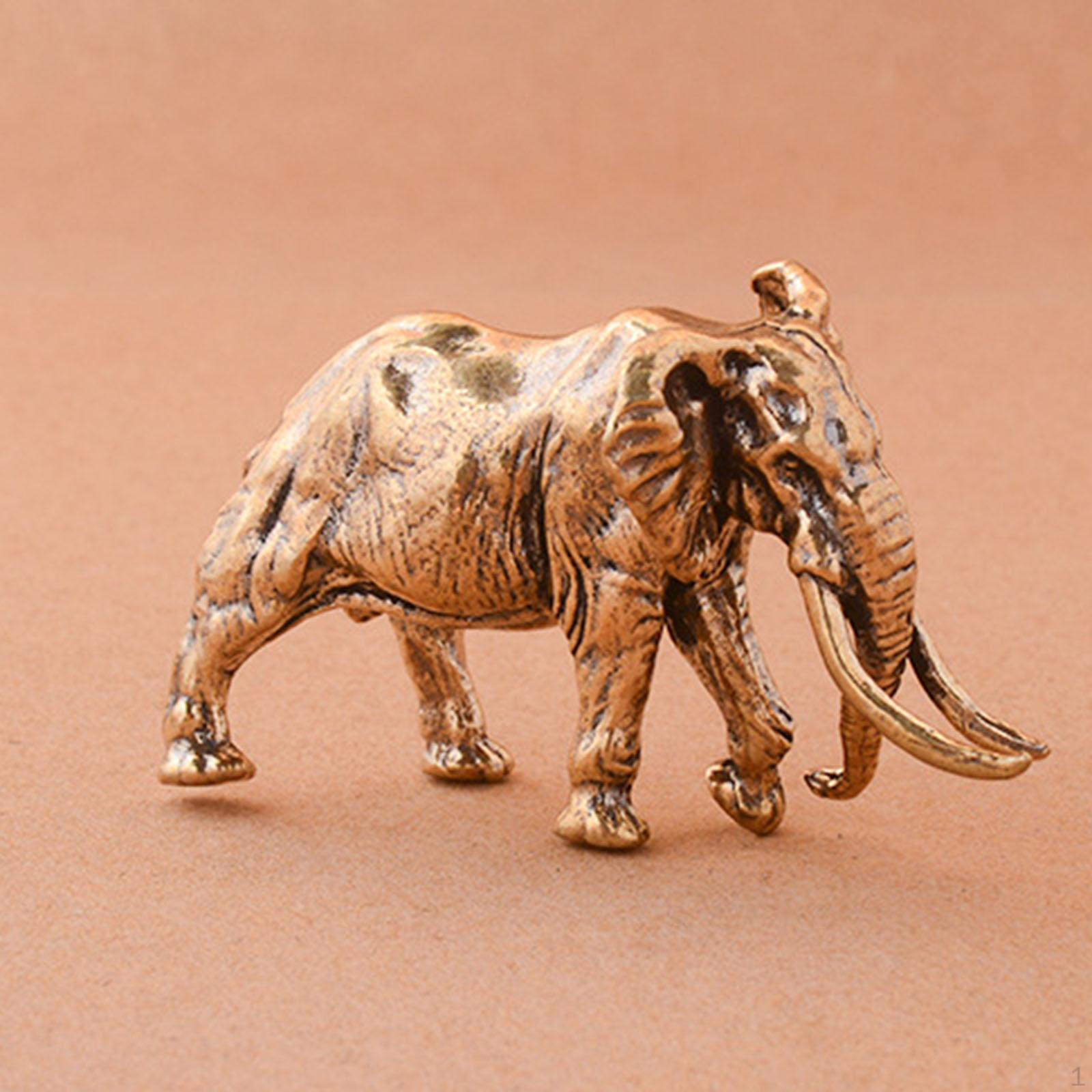 

Metal Figurine Mammoth Statue Gift Collection Crafts Ornament Animal Sculpture for Table