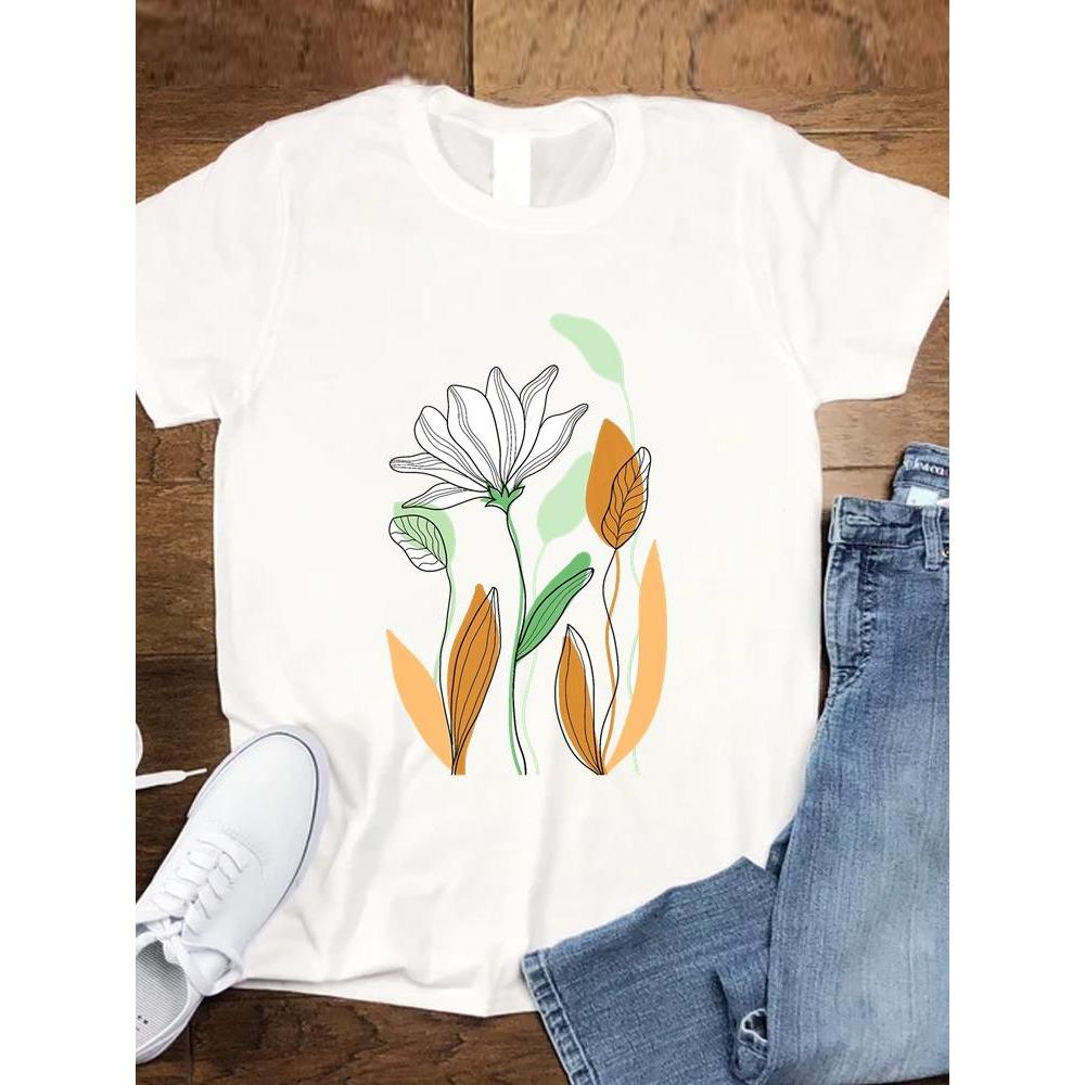 Leopard Love Trend 90s Women Fashion Clothing Tee Top Casual Short Sleeve Tshirts Graphic T-shirts T Female Cartoon Lady Clothes