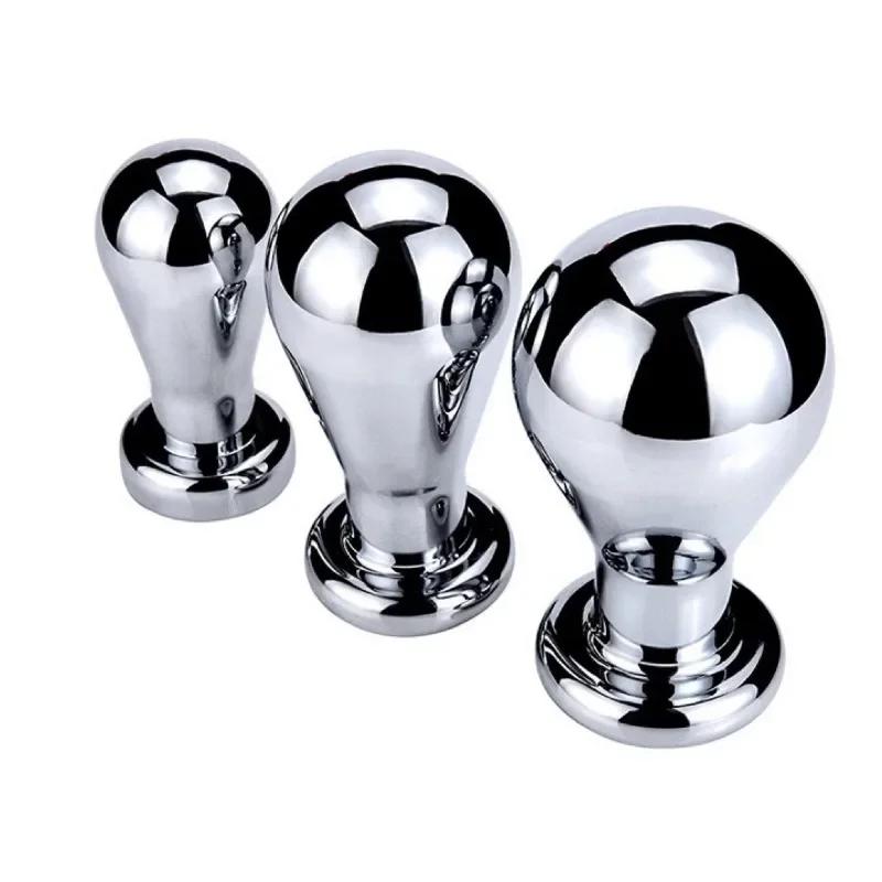Modelado De Iluminación De Metal De Enchufe Anal Grande Totio De Acero Inoxidable Menores Menores Anales Dildo De Consolador ADU