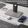 15W Magnetic Wireless Charger for iPhone - Aluminum Alloy Fast Charging Station with USB C Multi-Port Compatible Flash Charger for Apple Watch