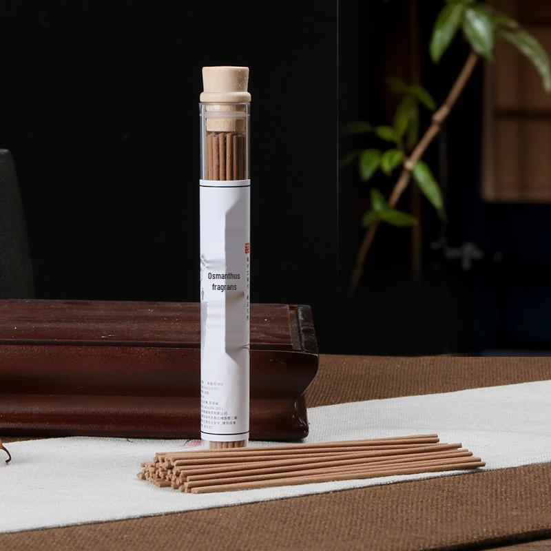 Douyin Bestseller: Sandalwood & Agarwood Incense Sticks with Osmanthus Scent, Heart Sutra Vertical Burner & Holder for Home