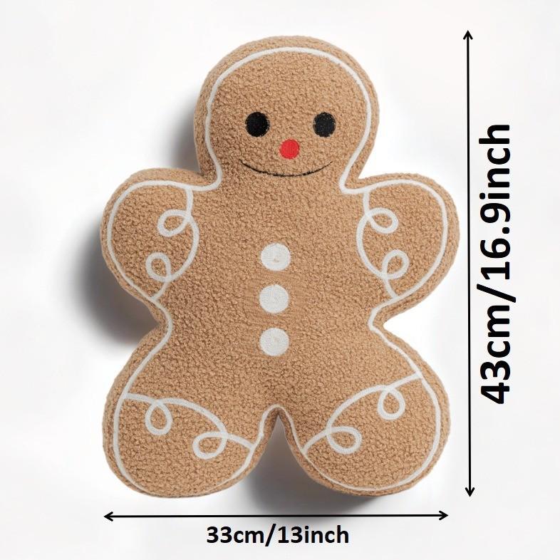Christmas Gingerbread Man Pillow Seat Cushion - Festive Holiday Décor