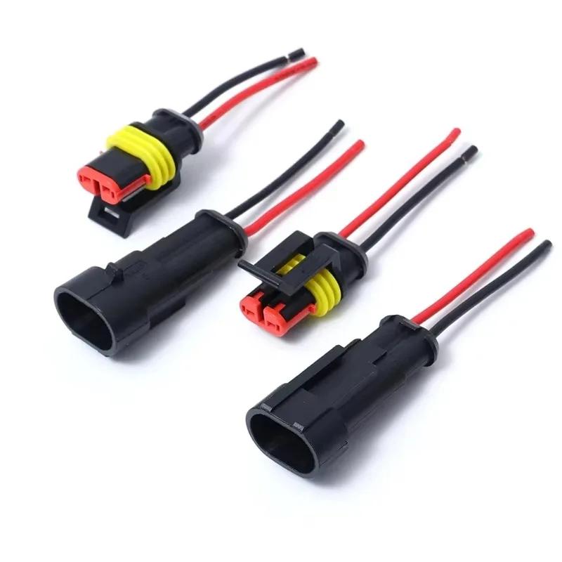 2-Pin Wasserdichter Auto Stecker Buchse Elektrischer Verbinder Stecker mit Kabel für Auto Motorrad Roller Marine Zubehör Werkzeug