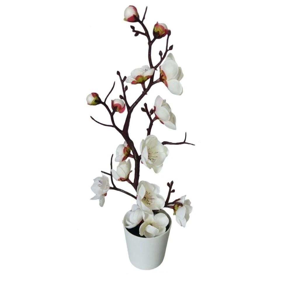 Bonsai Potted Plum Flower Sweet Flower Ornament Party Artificial Plum Flowers Wedding белый