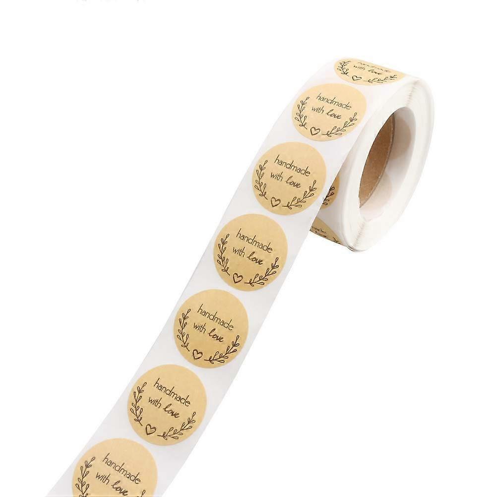 500 Pcs Handmade with Love Stickers, 25mm/1 Inch Self-Adhesive Handmade Baking Sticker Gift Tags for Valentine's Day