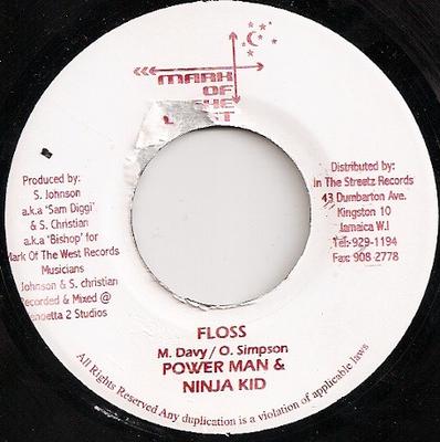 7inch Record POWERMAN & NINJA KID / ANTHONY B - Floss / Simple Sum 'Em NONE Mark Of The Wes 2003 Jamaica Reggae, Ska & Dub Used