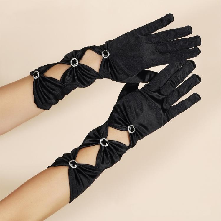 Night Club Party Gloves Stage Performances Satins Gloves MidLength Hand Gloves