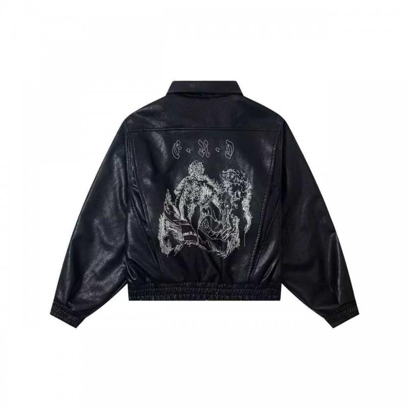 Unisex Oversized Patchwork Hoodless Bomber Jacket Cotton-Lined Casual Streetwear Outerwear Fall
