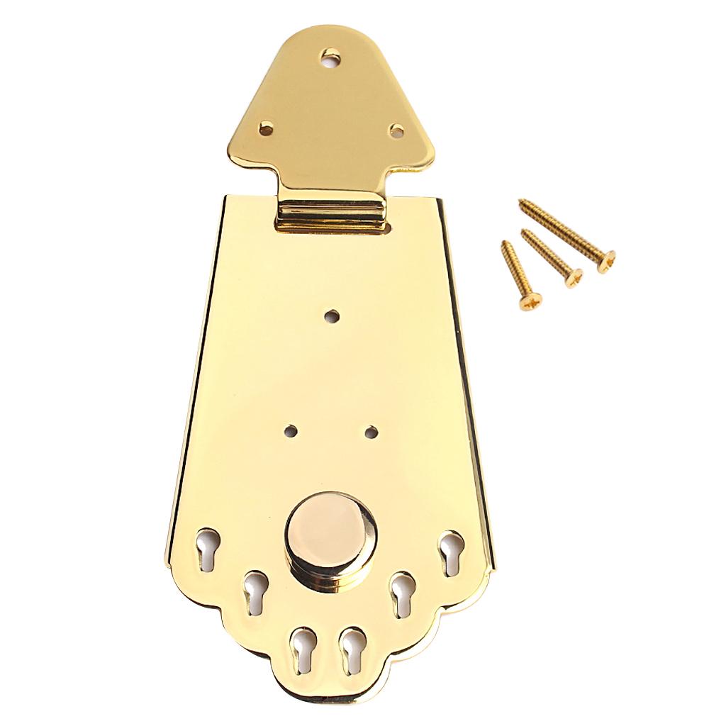 6 Strings Guitar Mandolin Tailpiece Bridge with Mount Screws, Golden