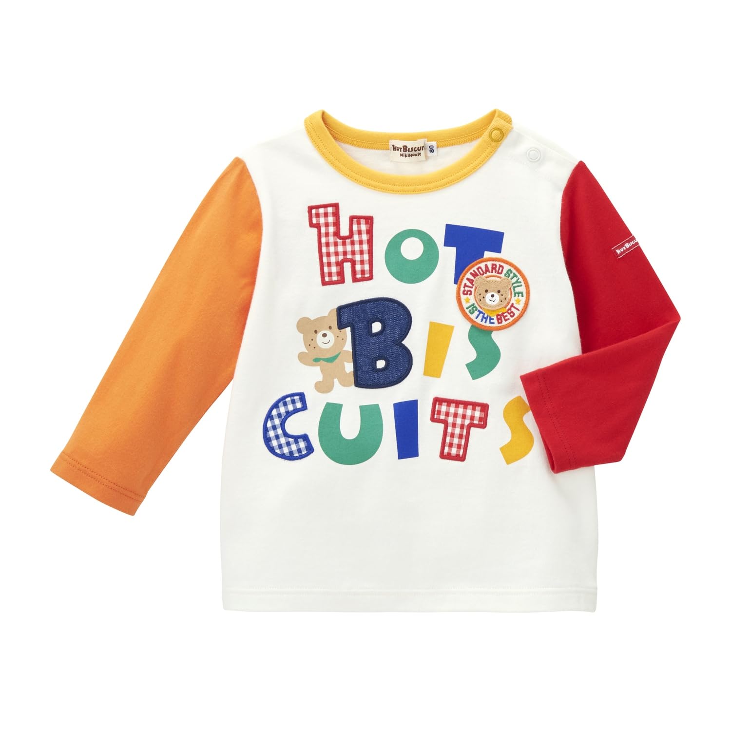 

MIKI HOUSE HOT BISCUITS Long Sleeve T-Shirt, Boys and Girls, Kids Clothing, Multicolor, 90cm, 73-5203-495