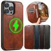 Kabelloses Laden Magnetische Leder Geldbörse Handyhülle Für Für Iphone 17 16 12 13 14 15 Pro Max Plus Promax Ständer Kartenfach Hülle