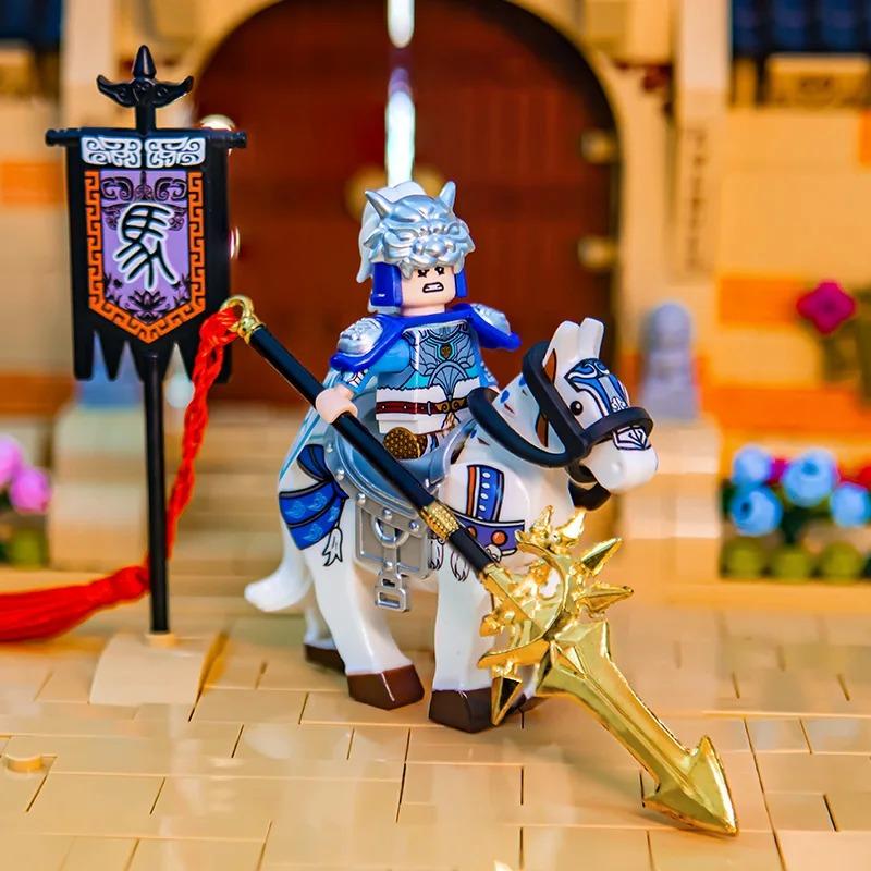 Building Block Man Figurine Three Kingdoms Zhuge Liang Armor Version Lu Bu Children's Assembly Toy Boy Holiday Gift Collection