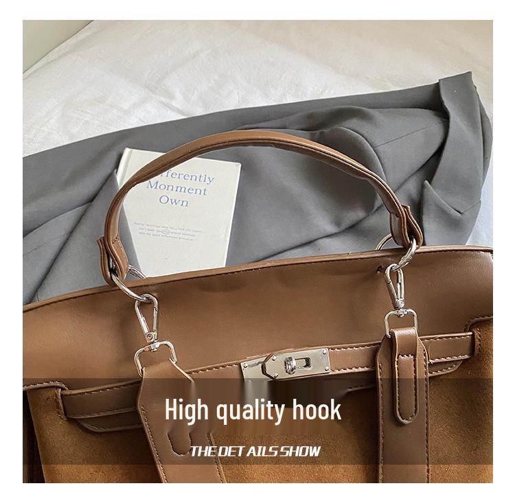 Women's Retro Frosted Leather Crossbody Handbag - Luxury Kelly Bag