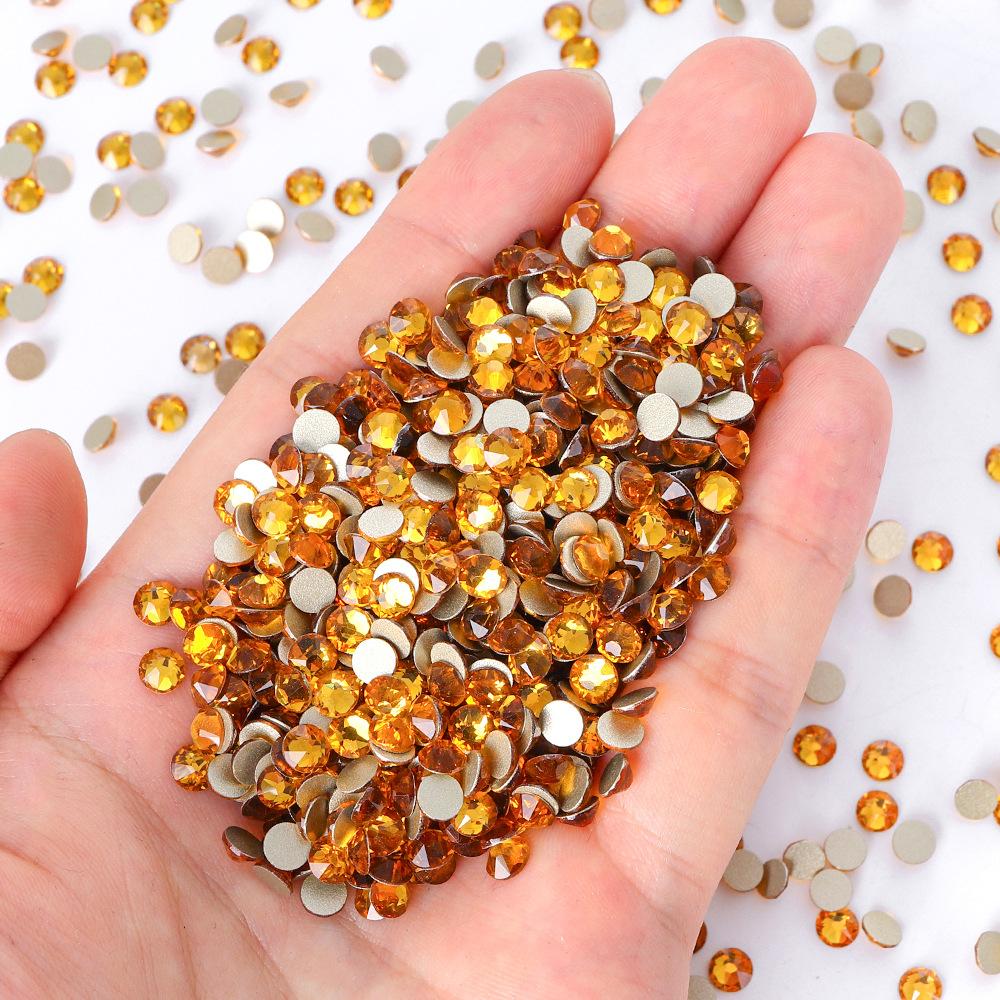 

Высокое качество, золотое дно 8 больших 8 маленьких стеклянных стразов, круглые, с плоским дном, бриллианты, аксессуары для одежды, яркие SS10 золотистый