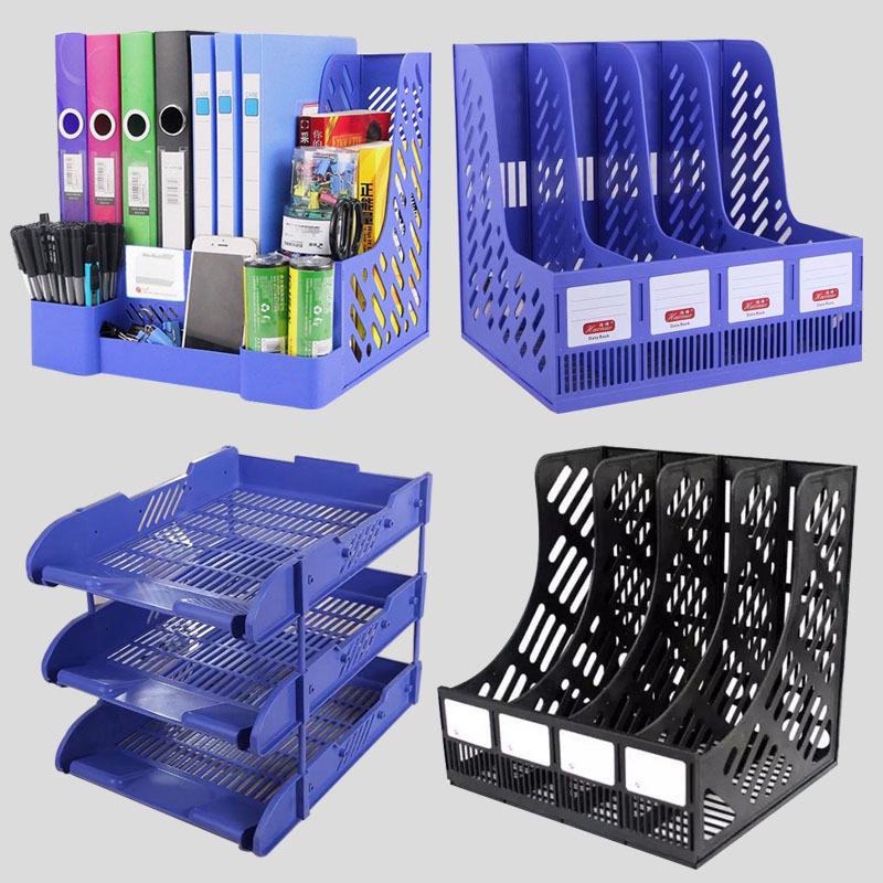Four-Tier Plastic File Holder & Desktop Storage Organizer.