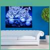 Vibrant 30x30cm Painting Of Two Tigers Perfect For Stylish Home Interiors