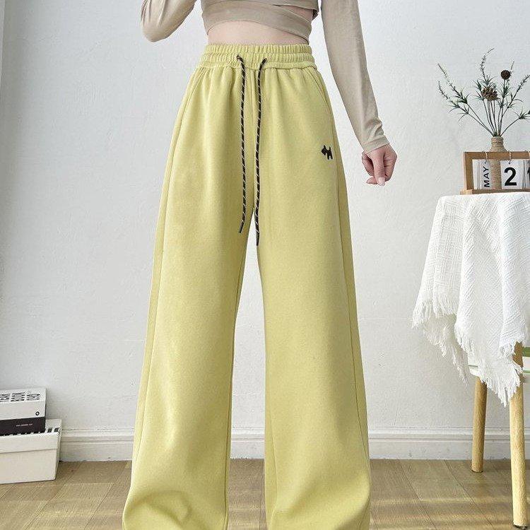 Herbst Damen Jogginghose: Vielseitig, mit Bündchen, Kordelzug, gerades Bein, Freizeitkleidung