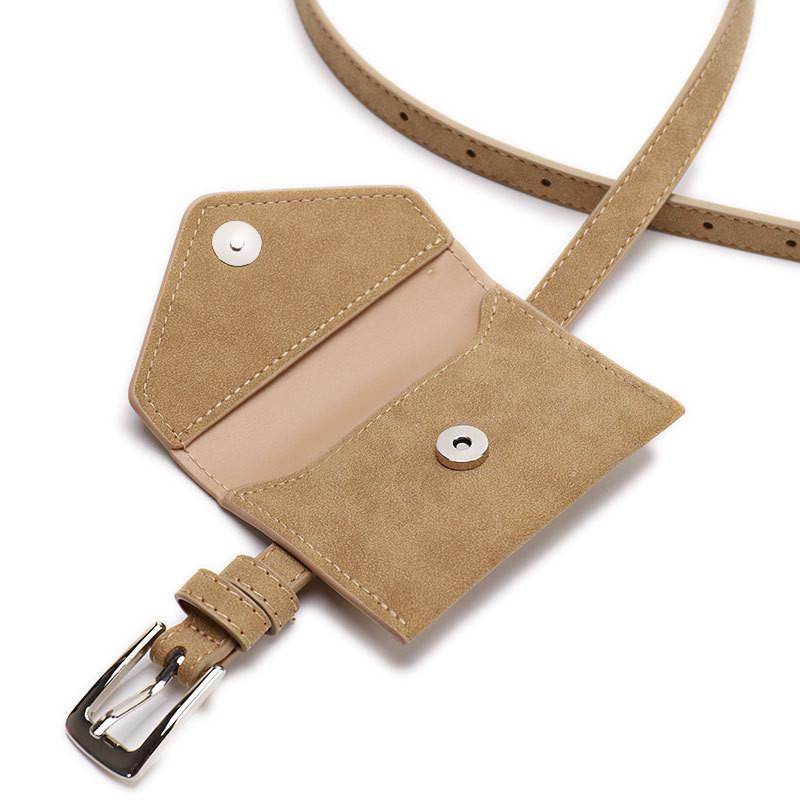 Womens Suede Waist Purse With Solid Color Design For Modern And Chic Street Style