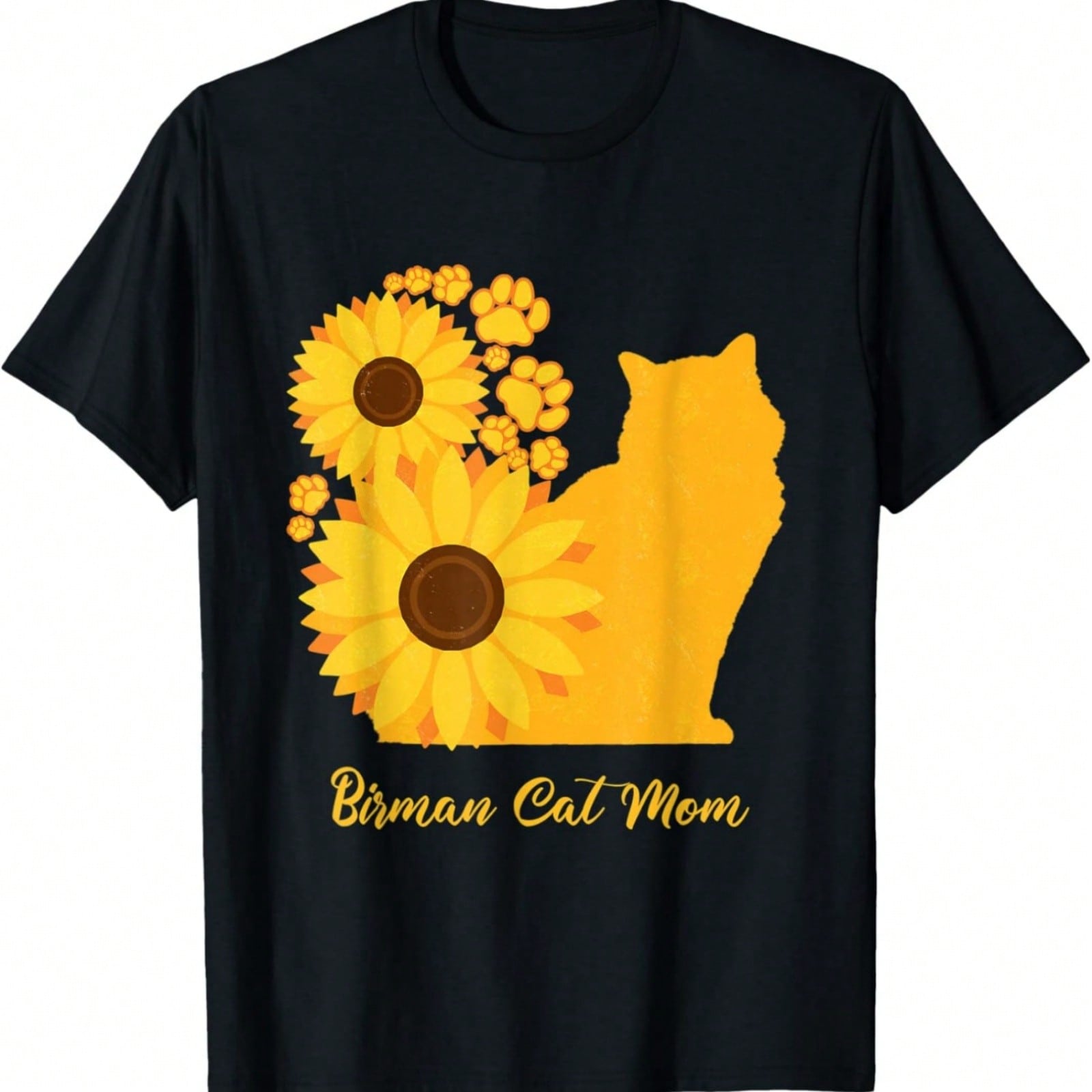 Sunflower Cat Mom Mother - Birman Cat T-Shirt S разноцветный