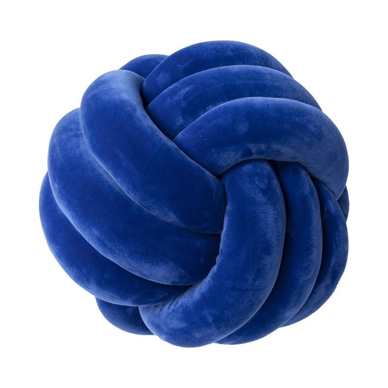 Three Shares Knotted Plush Ball Design Round Throw Pillow Waist Back Cushions Home Sofa Bed Decoration Dolls Toys for Kids