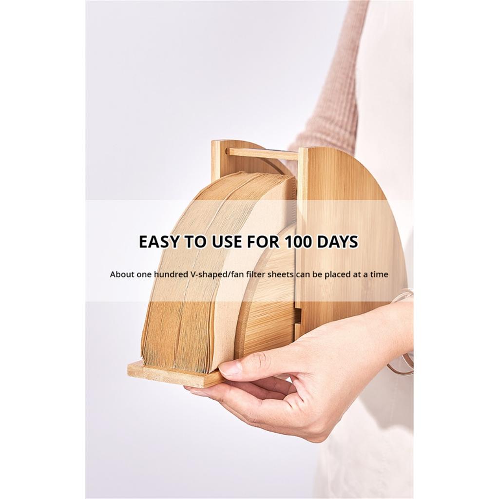 Coffee Filter Paper Holder Storage Box Wood Dust-proof V60 Filter Paper Rack Stand Home Cafe Making Coffee Accessories Coffeware