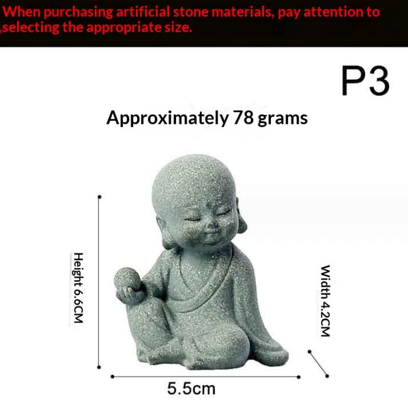 Chinese Style Buddha Statue Cute Little Monk Figurines Fish Tank Moss Landscaping Zen Oriental Aesthetic Garden Decoration