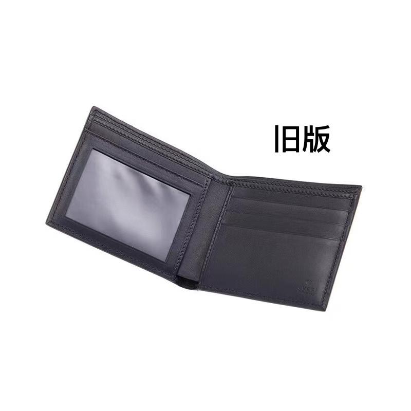 Gucci GG Supreme Presbyopia Logo Striped Web Short Bifold Canvas and Leather Wallet Mini Men's Black Gray