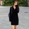Medium and long twist sweater skirt women's autumn and winter with coat loose lazy wind thickened zipper soft waxy knitted even