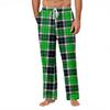 Men's Striped Plaid Print Pocket Casual Pants Home Pajama Pants