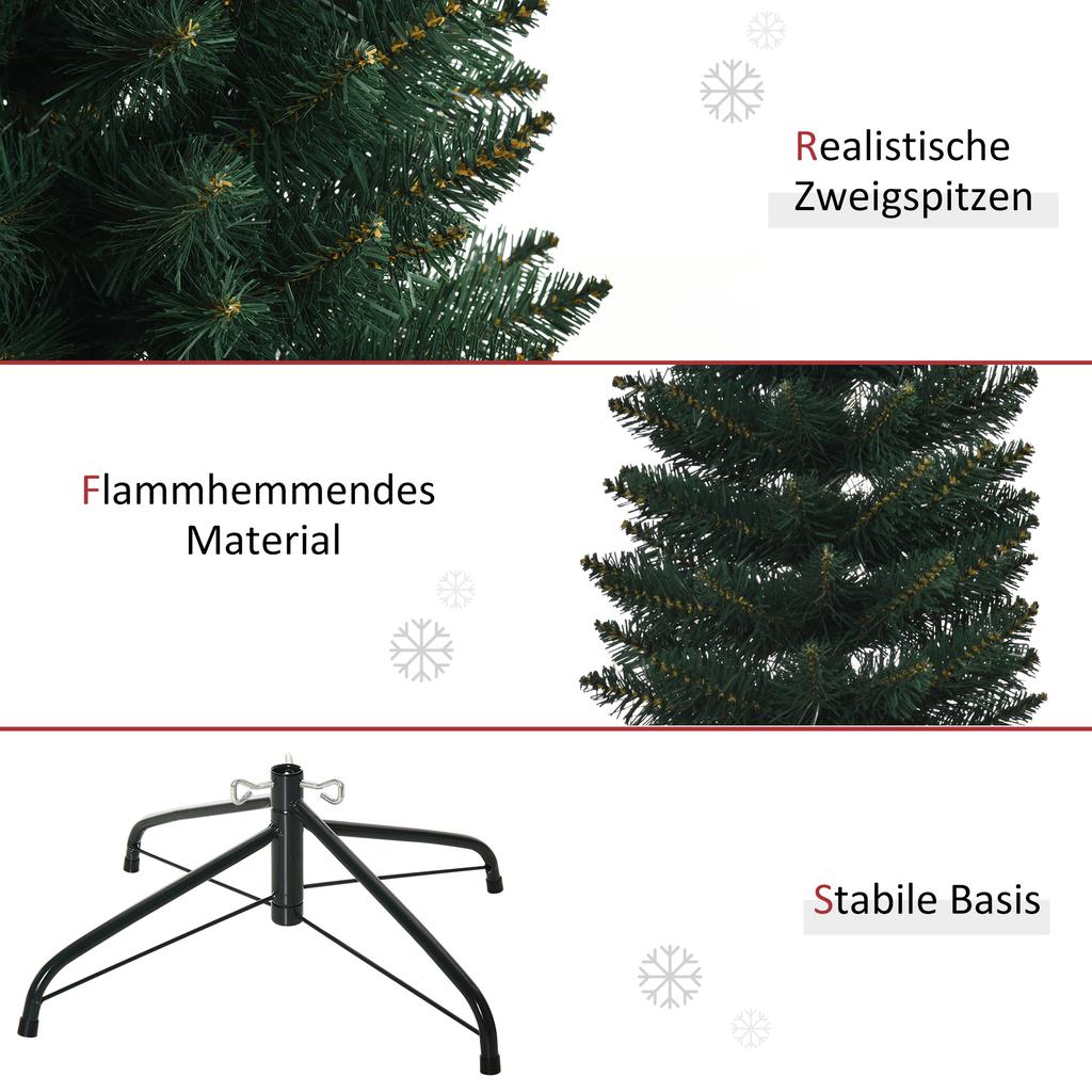 Christmas Tree 180 Cm, Highly Realistic, 380 Branches, Fire-Retardant, Stable Base, Green