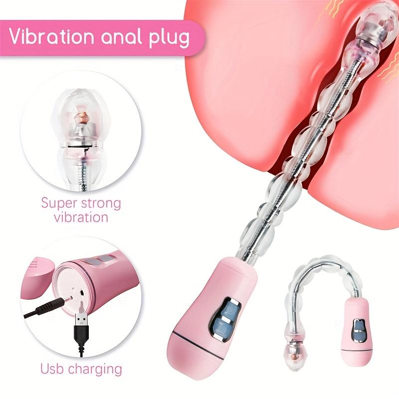Vibrating Anal Plug Woman Sex Toys 12 Speed Bendable Anal Beads Clitoral Stimulation Butt Plug Anal Toy For Adults Masturbator