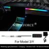 For Tesla Model 3/Y 2017-2023 Streaming Ambient Light Dashboard Flow Light Remote/APP Control USB Ambient Strip Lamp Decoration