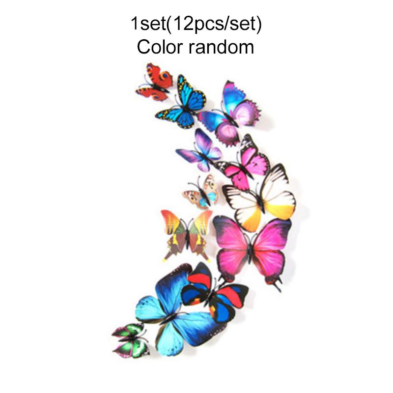 1/2/4set Butterfly Wall Stickers 3D Fridge Decals Wallpaper Household Living Room Butterflies for Wedding Party Decoration TMZ