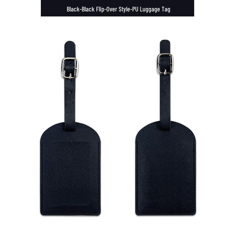 Customizable Soft PU Leather Luggage Tag with Logo and Travel Info Slot