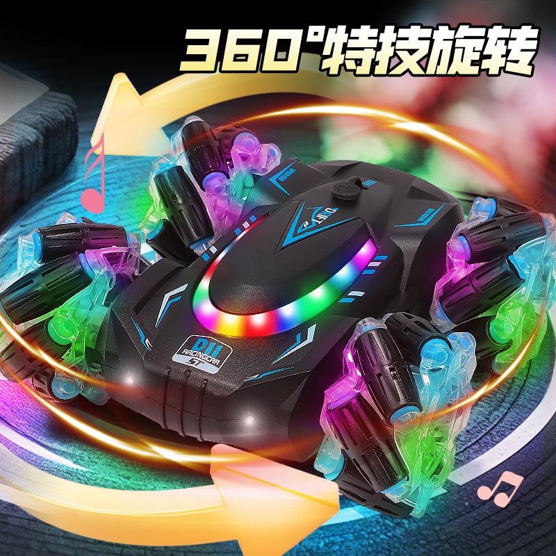 Gesture Sensing Remote Control Car Light Music Children's Gift Toys Four-wheel Drive Drift Spray Stunt Double-sided Car