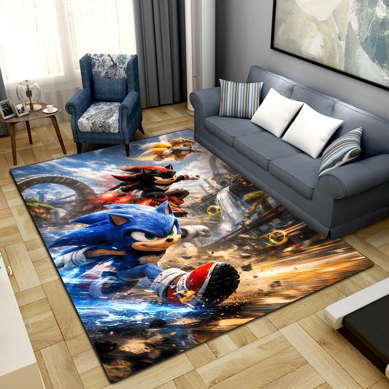 Sonic Classic Cartoon Rug for Home Decoration,Washable Non-slip Large Rug Floot Mat LXRa43 60x90cm