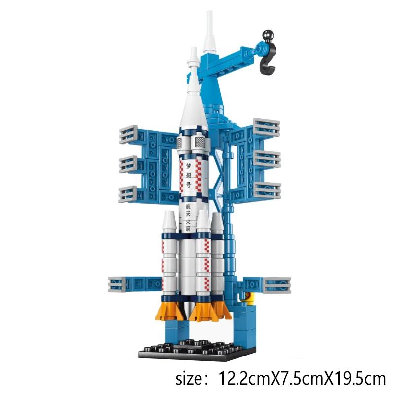 Space Rocket Launching Model Building Blocks City Aerospace Space Station Shuttle Ship Astronaut Bricks Toys Children