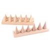 Retro Finger Rings Holder Decorative Ring Storage Rack Wood Cone Ring Display Stand  Key
