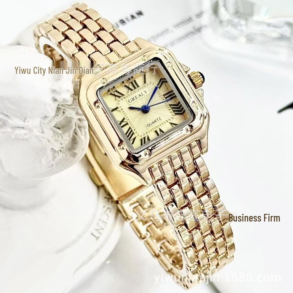 Trendy Women s Square Quartz Watch with Roman Numerals